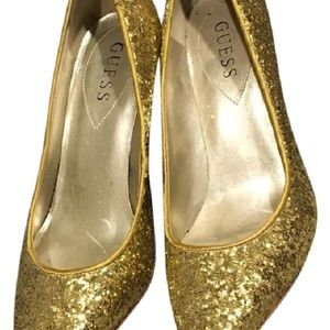 GUESS CARRIELEE 4 GOLD GLITTER SHOE